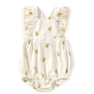 Kissy Kissy Baby Girls Bees Print Ruffle Bubble Romper